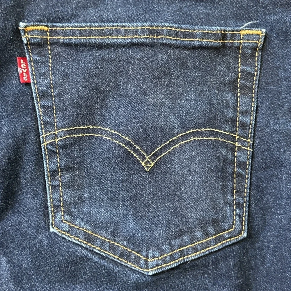LEVIS MEN DARK BLUE JEAN 505 38X32 REGULAR STRAIGHT CLASSIC COTTON‎ DENIM #647